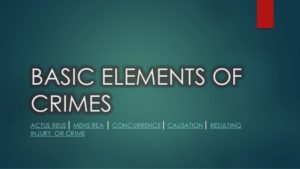 Basic Elements of Crimes