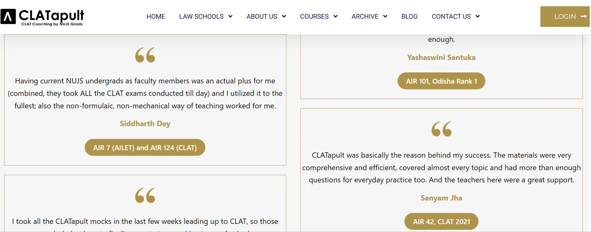 CLATapult Kolkata Student Reviews