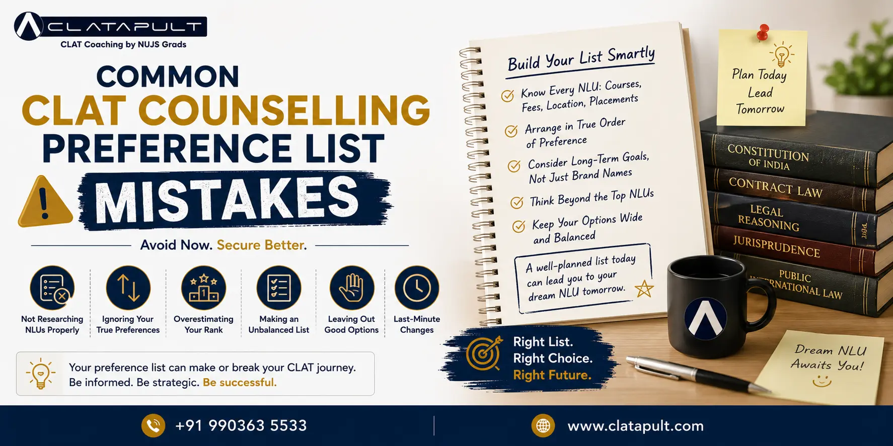 Common CLAT Counselling Preference List Mistakes